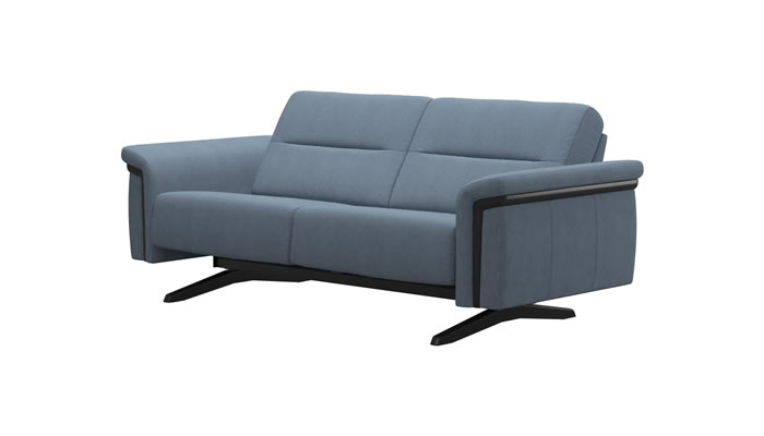 Stressless Stella 2 Seater Sofa in Yoredale Light Blue Fabric